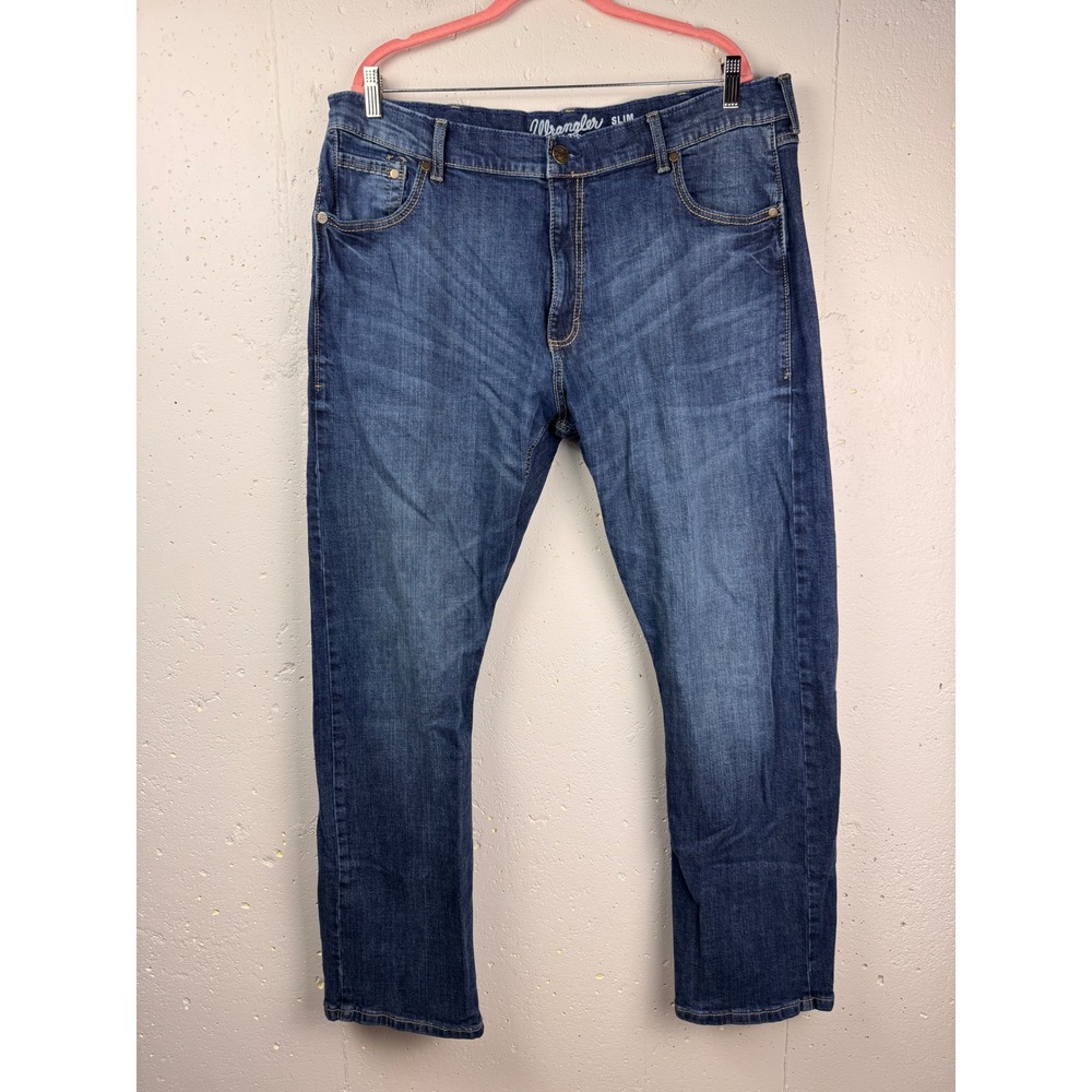 Wrangler Retro Slim Boot Jeans Mens 40x32 Blue Denim Bootcut 10WLT77LY - Picture 3 of 11